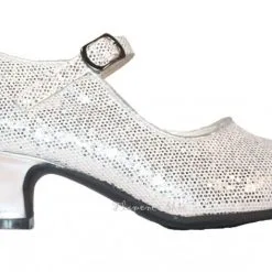 Verkleed Schoenen Zilver Glitter + Gratis Kadootje