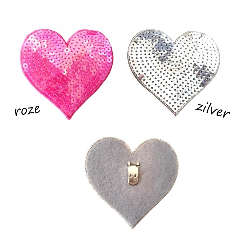 Prinsessen Schoenen Pink Metalic Glitter Hart - Afbeelding 4