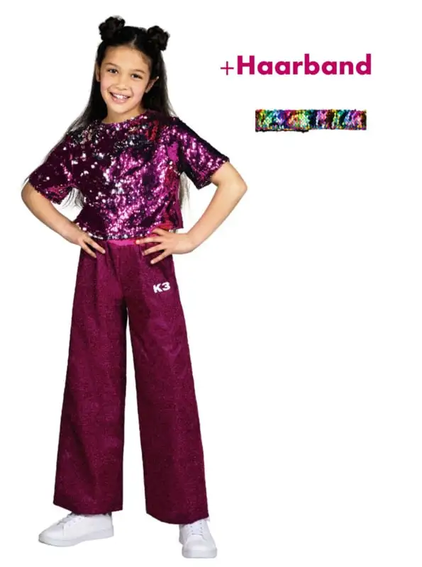 K3 - Studio100 NIEUW K3 Verkleedpak Glitter + Haarband Kado!