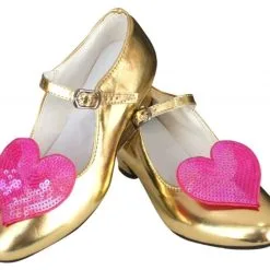Prinsessen Schoenen Goud Glitter Hart + Gratis Kadootje