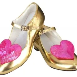 Prinsessen Schoenen Goud Glitter Hart + Gratis Kadootje