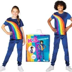 K3 - Studio100 K3 Verkleedpak Regenboog Blauw + Gratis Kadootje!