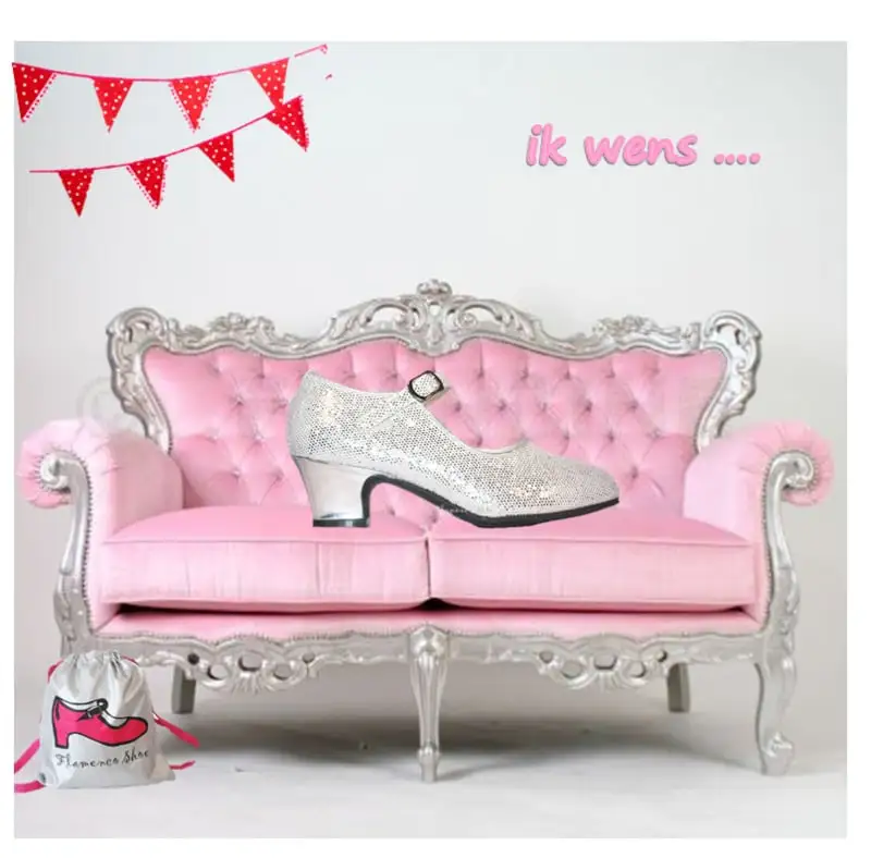 Prinsessen Schoenen Zilver Glitter + Gratis Kadootje - Afbeelding 2