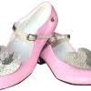 Verkleedschoenen Lichtroze Glitter Hart + Gratis Kadootje