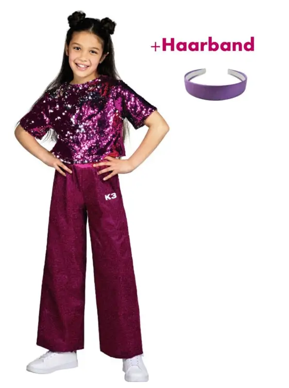 K3 - Studio100 NIEUW K3 Verkleedpak Glitter + Haarband Kado!