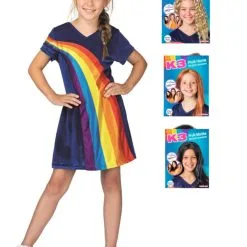 K3 - Studio100 K3 Jurkje Regenboog + Pruik - Luxe Pakket