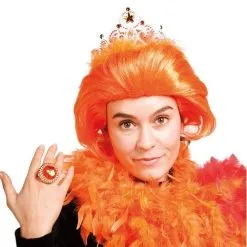 Folat Pruik - Oranje - Kort **