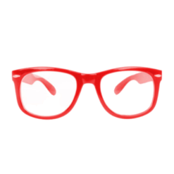 PartyXplosion Bril - Blues Brother - Rood - Doorzichtig Glas