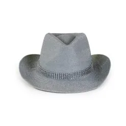 PartyXplosion Hoed - Zilver - Cowboyhoed - Glitter