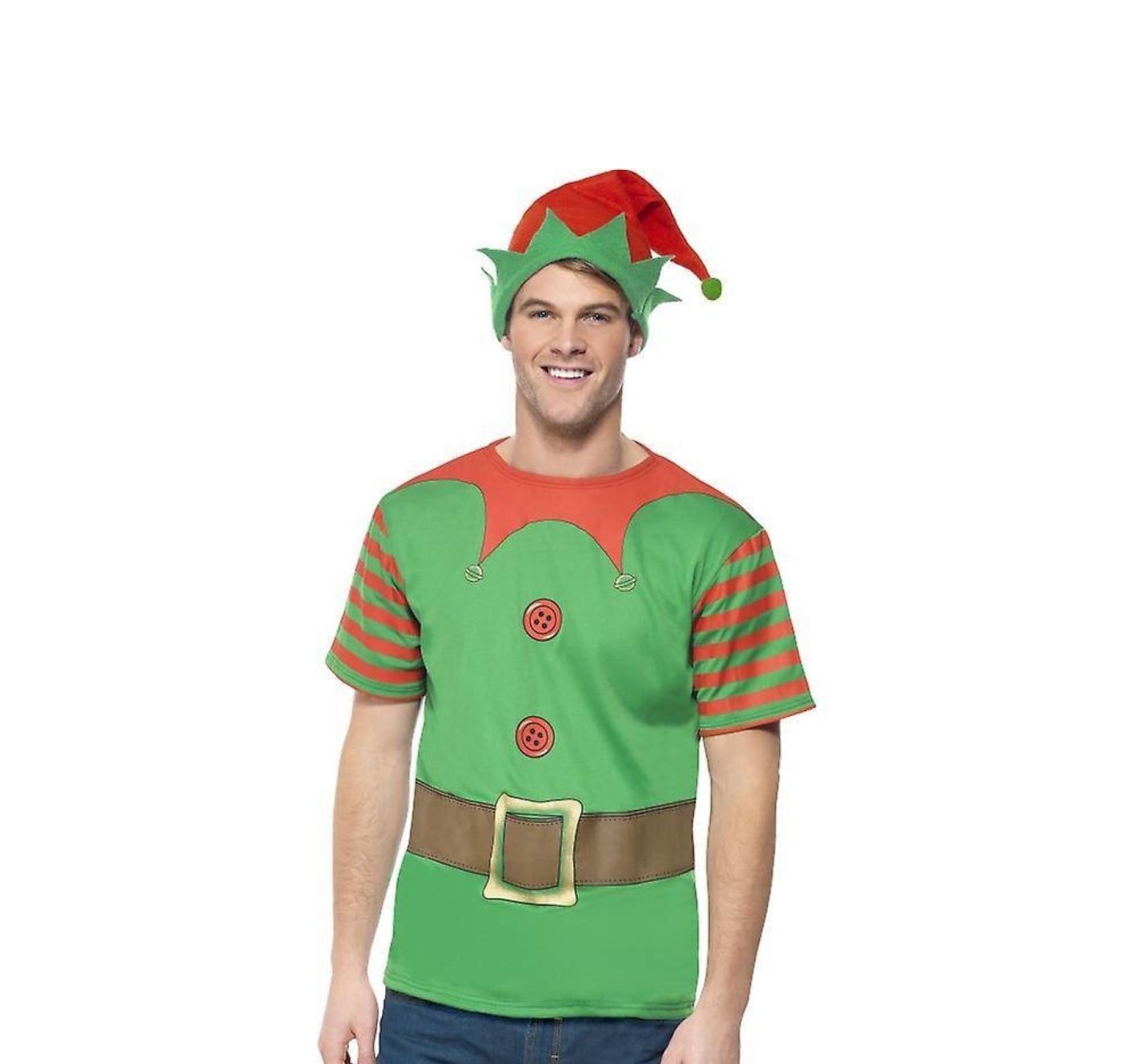 Smiffys Elf - Shirt & Muts - M