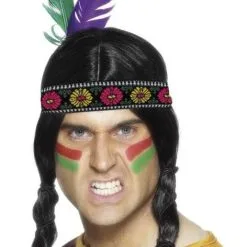 Smiffys Hoofdband - Indiaan - Met Twee Veren