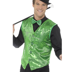 Smiffys Pailletten - Vest - Groen - L